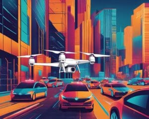 Innovaties in koeriersdiensten: de opkomst van drones en autonome voertuigen.