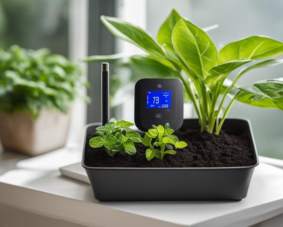 Slimme Tuinsensor - Monitort bodemvochtigheid en zonlicht voor planten.