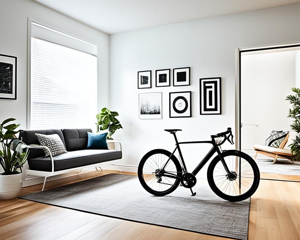 fietsen in woonkamer