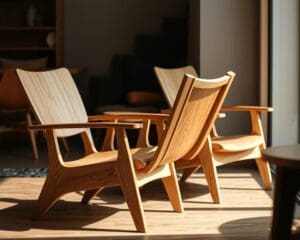 Houten stoelen met ergonomisch design voor comfort