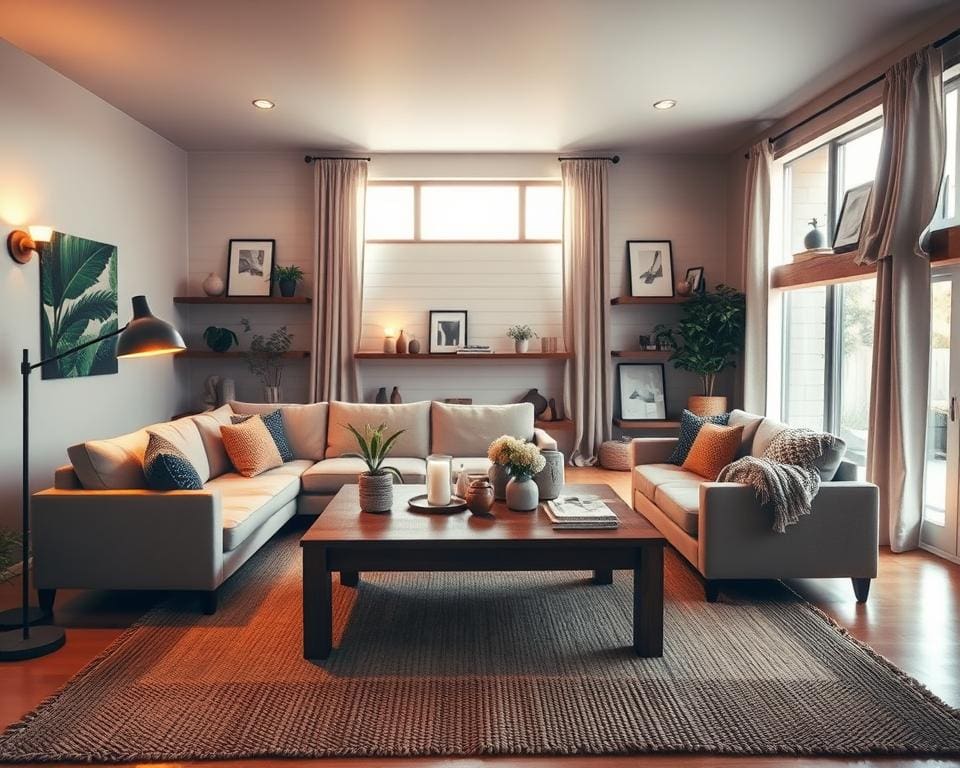 Hoe richt je een lange woonkamer sfeervol in?