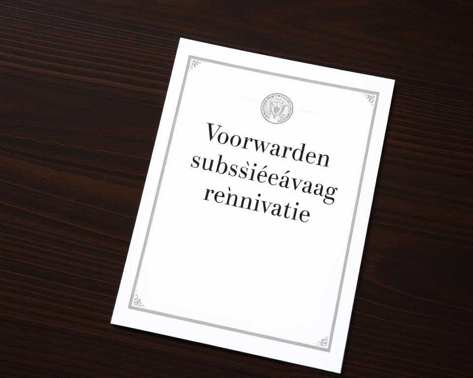 Voorwaarden subsidieaanvraag renovatie