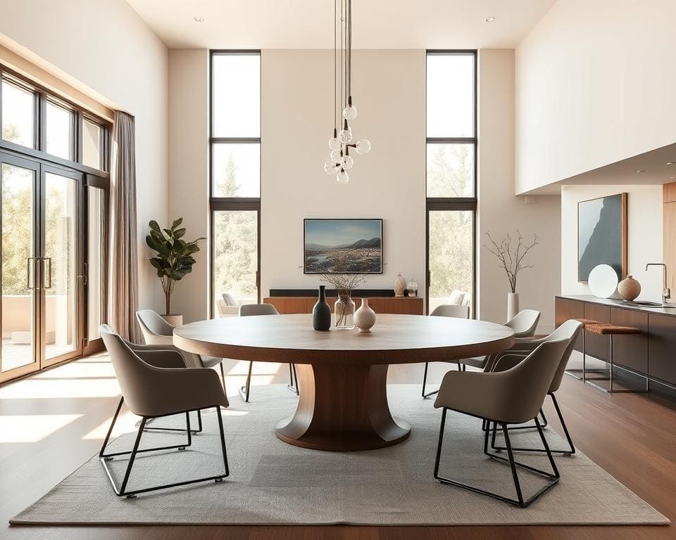 Wat maakt een ronde eettafel ideaal voor moderne interieurs?