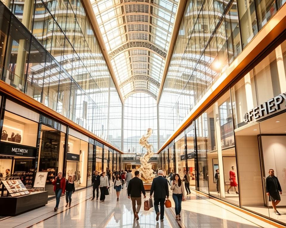 Welke winkelcentra hebben de meeste luxe merken?