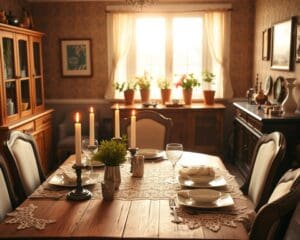 Wat helpt bij het creëren van een gezellige eetkamer?