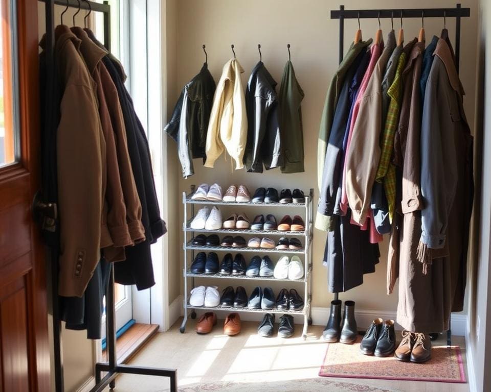 Wat helpt bij het organiseren van jassen en schoenen?