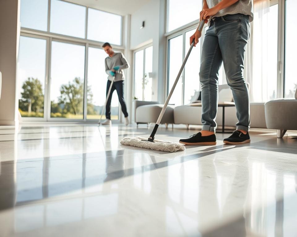 Hoe onderhoud je een gietvloer zonder strepen?